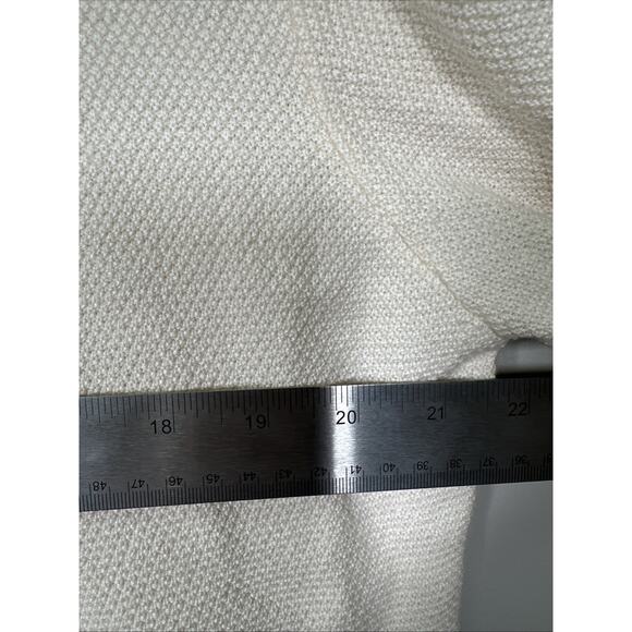 VTG J.Jill Cardigan Womens M Knit‎ Sweater Cream Crochet Wool Blend Old Money - Picture 7 of 7